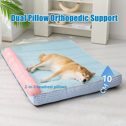 Extra Large Cooling Orthopedic Dog Bed with Washable Cover
