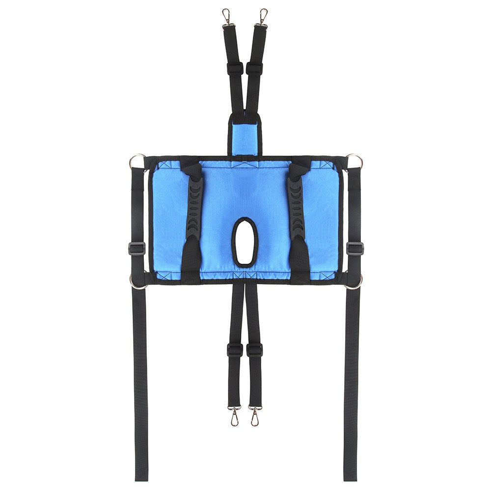 image displaying the flat-laid view of Dog Lift Rear Support Harness in white background, to show its overall design