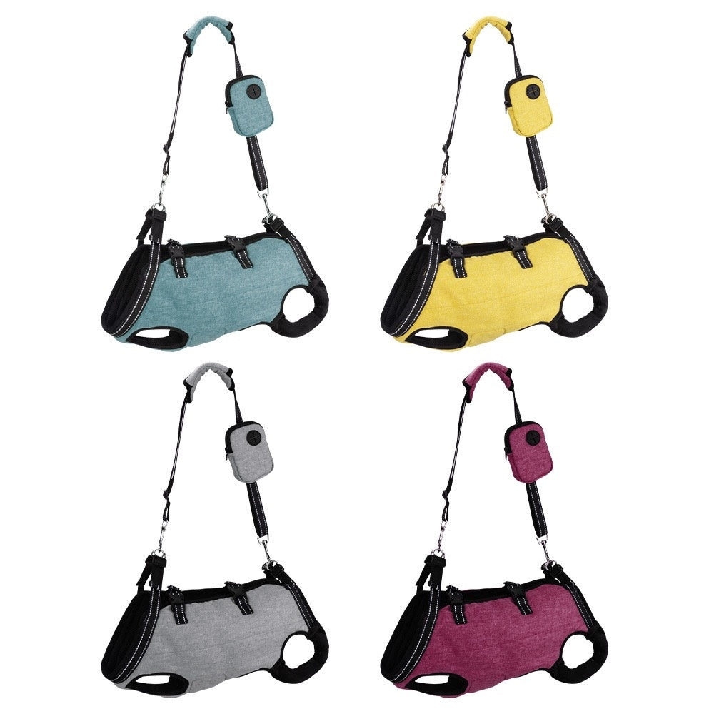 image displaying the four colors of Dog Lift Harness and Backpack Carrier