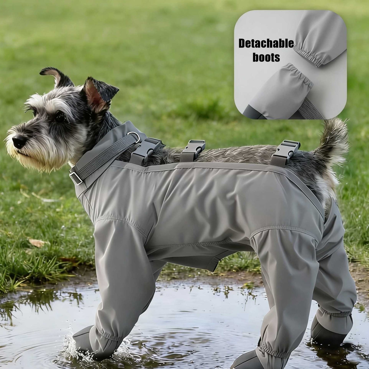 Full-Body Dog Jumpsuit with Detachable Boots