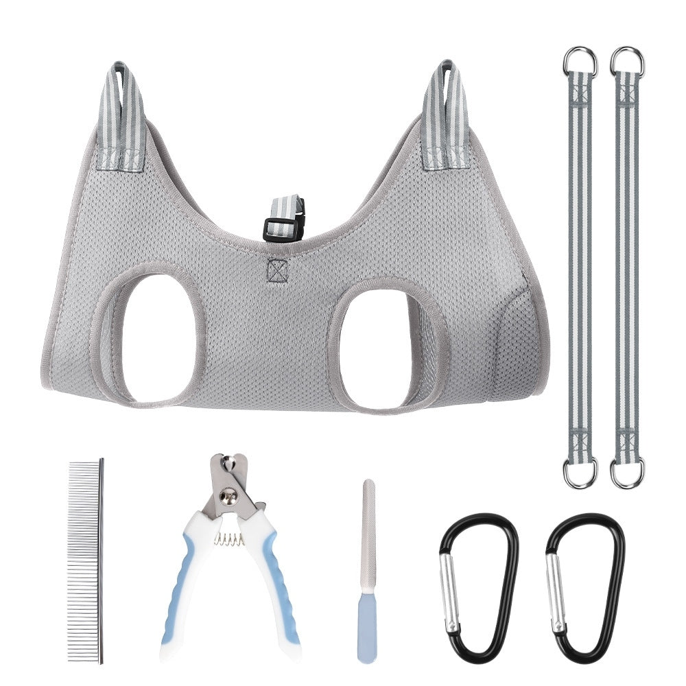Pet Grooming Hammock Harness Kit with Nail Trimmer & Grooming Tools