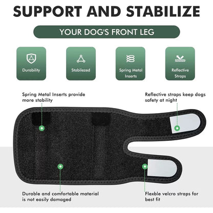 details and features of this Dog Splint Front Leg Support