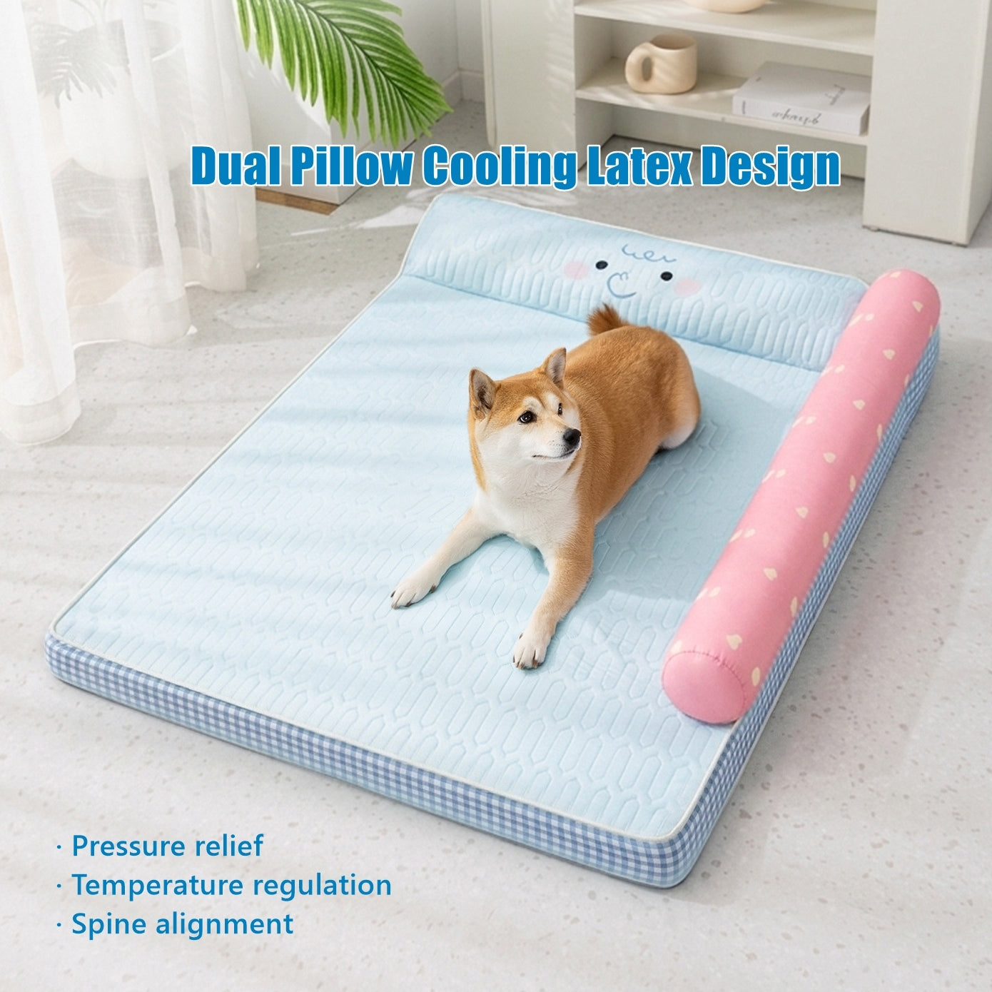 Extra Large Cooling Orthopedic Dog Bed with Washable Cover