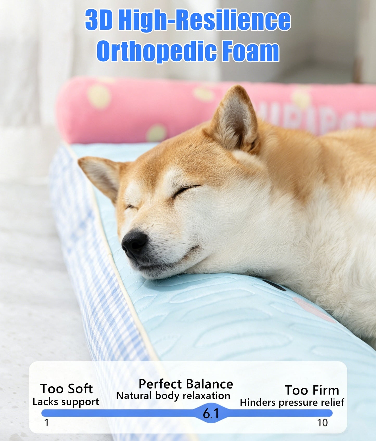 Extra Large Cooling Orthopedic Dog Bed with Washable Cover