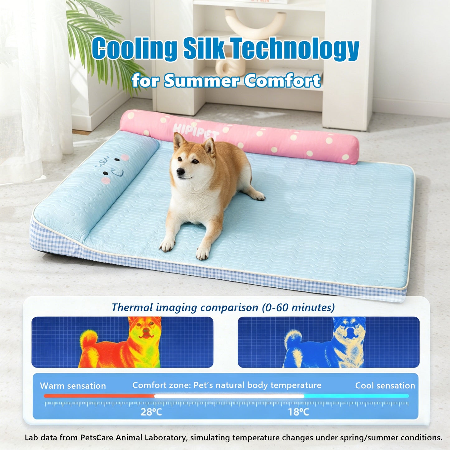 Extra Large Cooling Orthopedic Dog Bed with Washable Cover