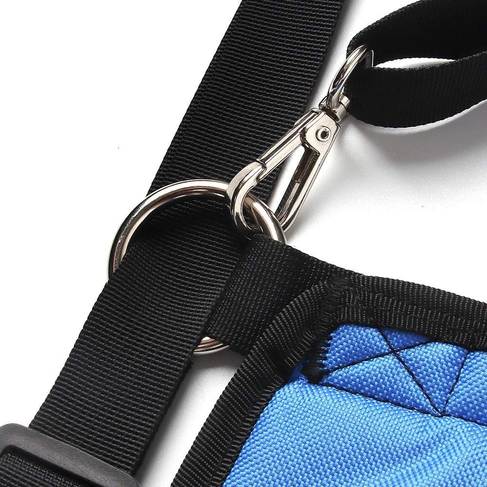 close-up the metal clasps of Dog Lift Rear Support Harness, showcasing the security fastening
