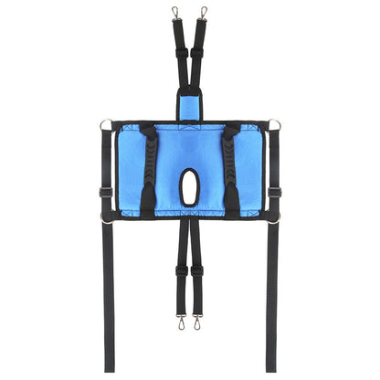 image displaying the flat-laid view of Dog Lift Rear Support Harness in white background, to show its overall design