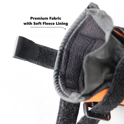 close up the fabric with fleece linging of Lift Toe Drop Dog Not Knuckling Foot Boot Brace