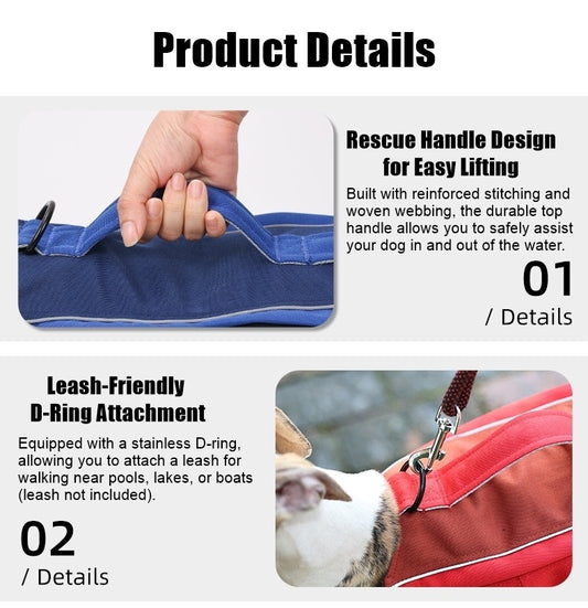 Dog Life Vest – Reflective & Adjustable Life Jacket For Pets