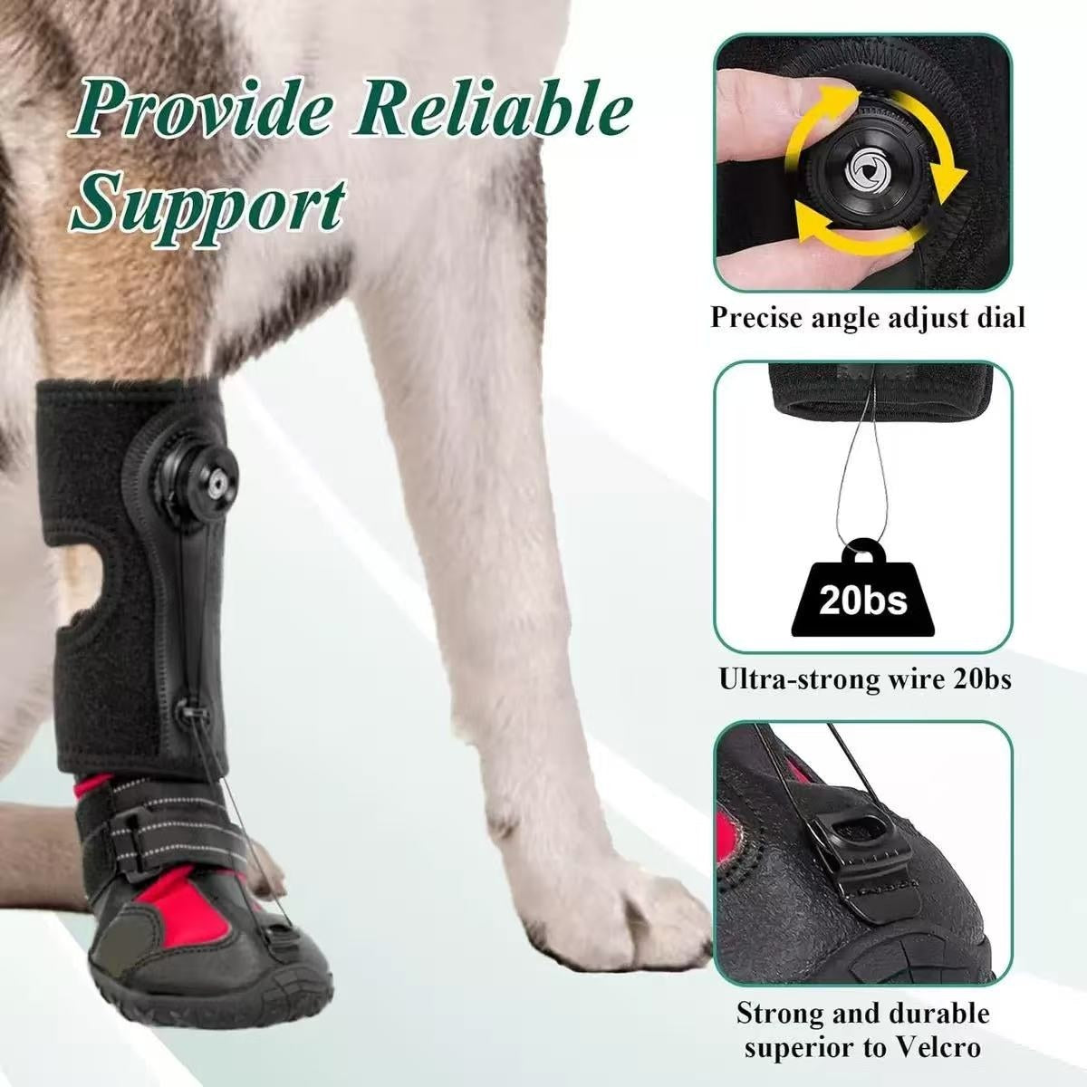 Drop Foot Brace for Dogs – Adjustable Corrective Dog Shoes with Non-Slip Sole
