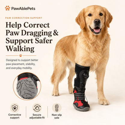 Drop Foot Brace for Dogs – Adjustable Corrective Dog Shoes with Non-Slip Sole