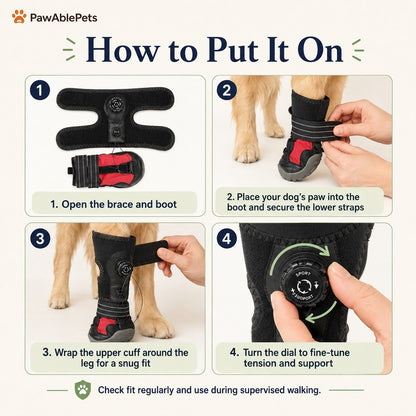 Drop Foot Brace for Dogs – Adjustable Corrective Dog Shoes with Non-Slip Sole