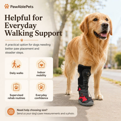 Drop Foot Brace for Dogs – Adjustable Corrective Dog Shoes with Non-Slip Sole