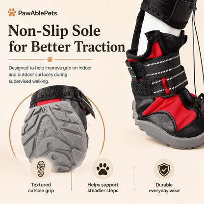 Drop Foot Brace for Dogs – Adjustable Corrective Dog Shoes with Non-Slip Sole