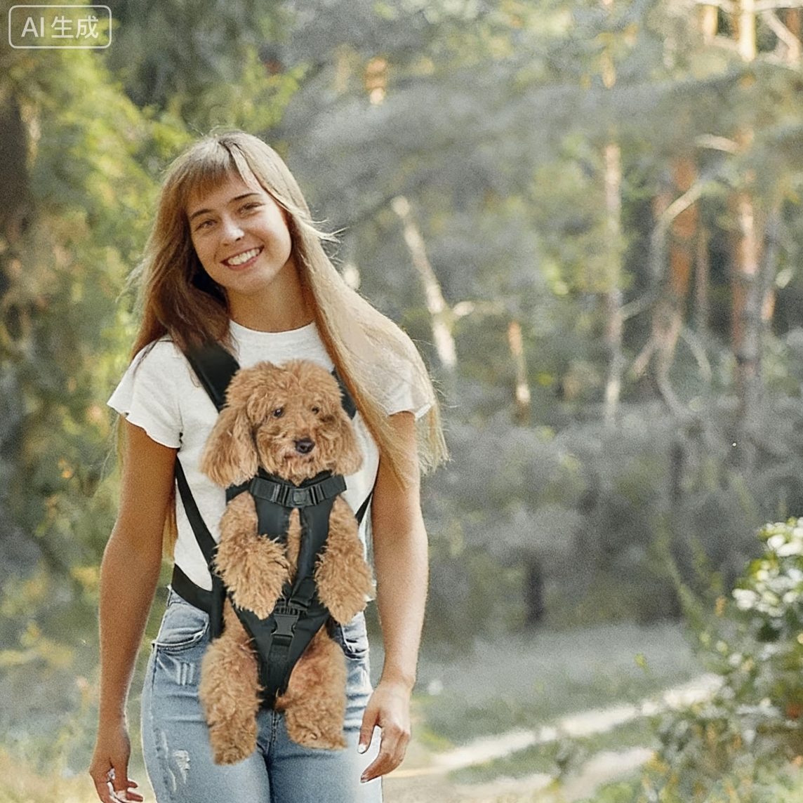 Front-Facing Dog Backpack Carrier – Adjustable & Breathable Pet Sling (Up to 15kg)
