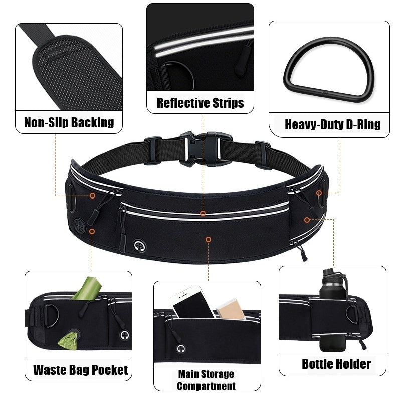 Hands-Free Dog Walking Belt with Shock-Absorbing Leash