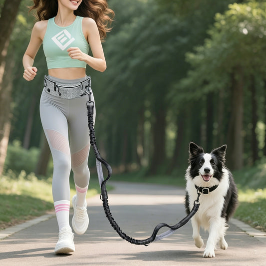 Hands-Free Dog Walking Belt with Shock-Absorbing Leash