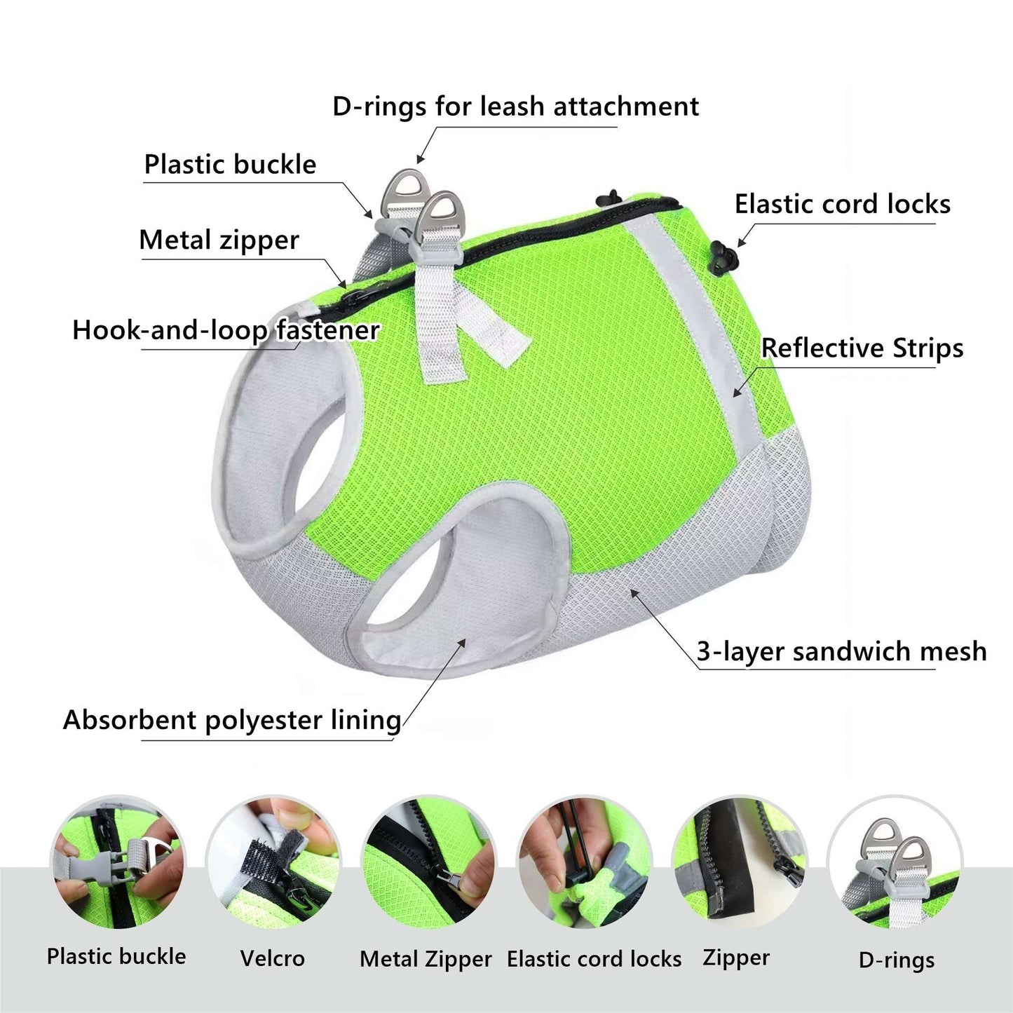 Pet Dog Cooling Harness Vest for Summer Walks