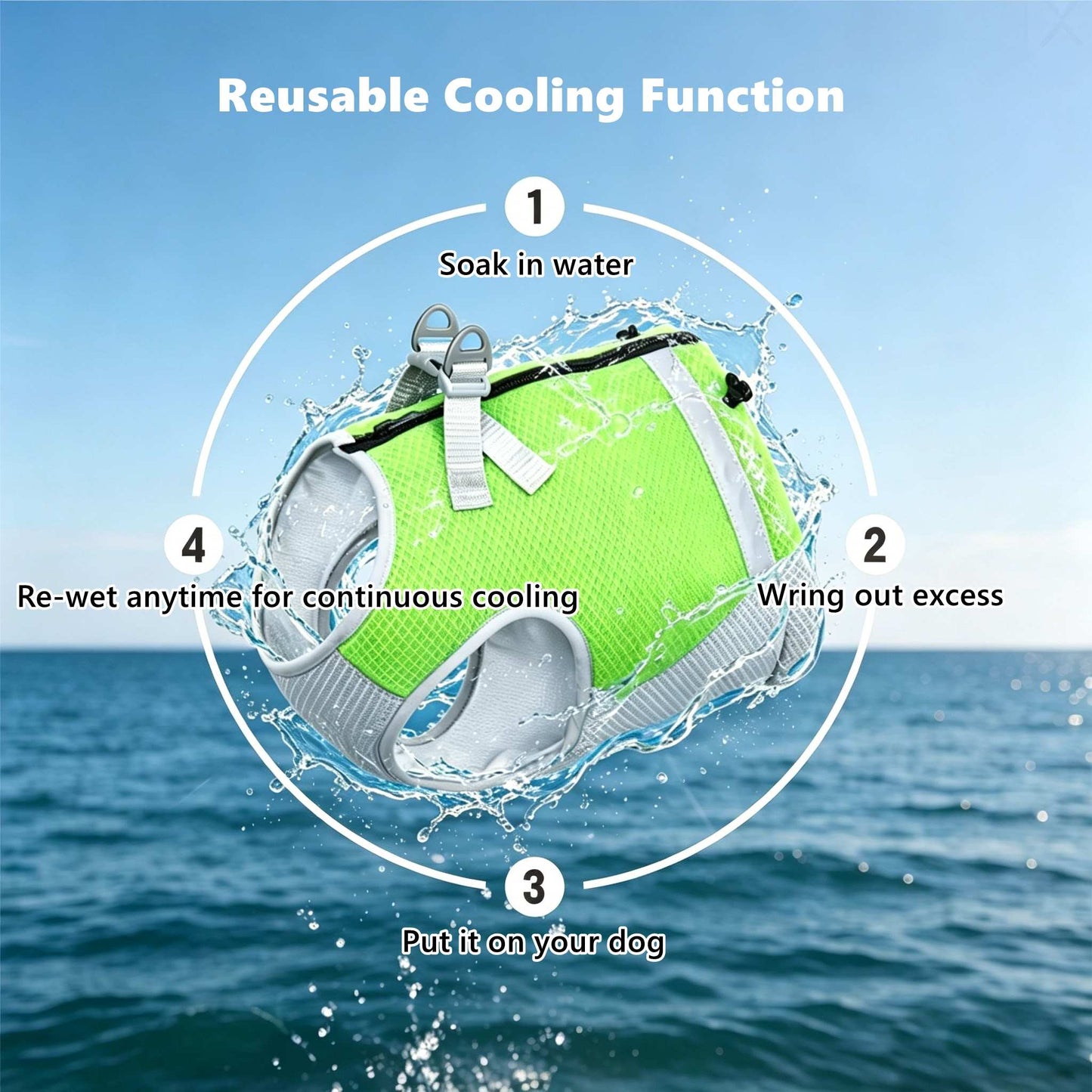 Pet Dog Cooling Harness Vest for Summer Walks