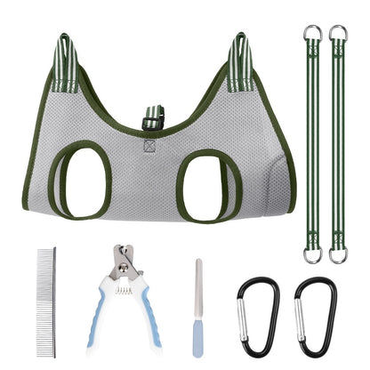 Pet Grooming Hammock Harness Kit with Nail Trimmer & Grooming Tools