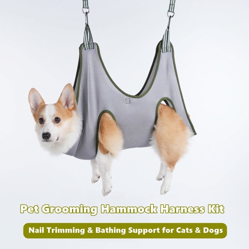 Pet Grooming Hammock Harness Kit with Nail Trimmer & Grooming Tools