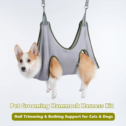 Pet Grooming Hammock Harness Kit with Nail Trimmer & Grooming Tools